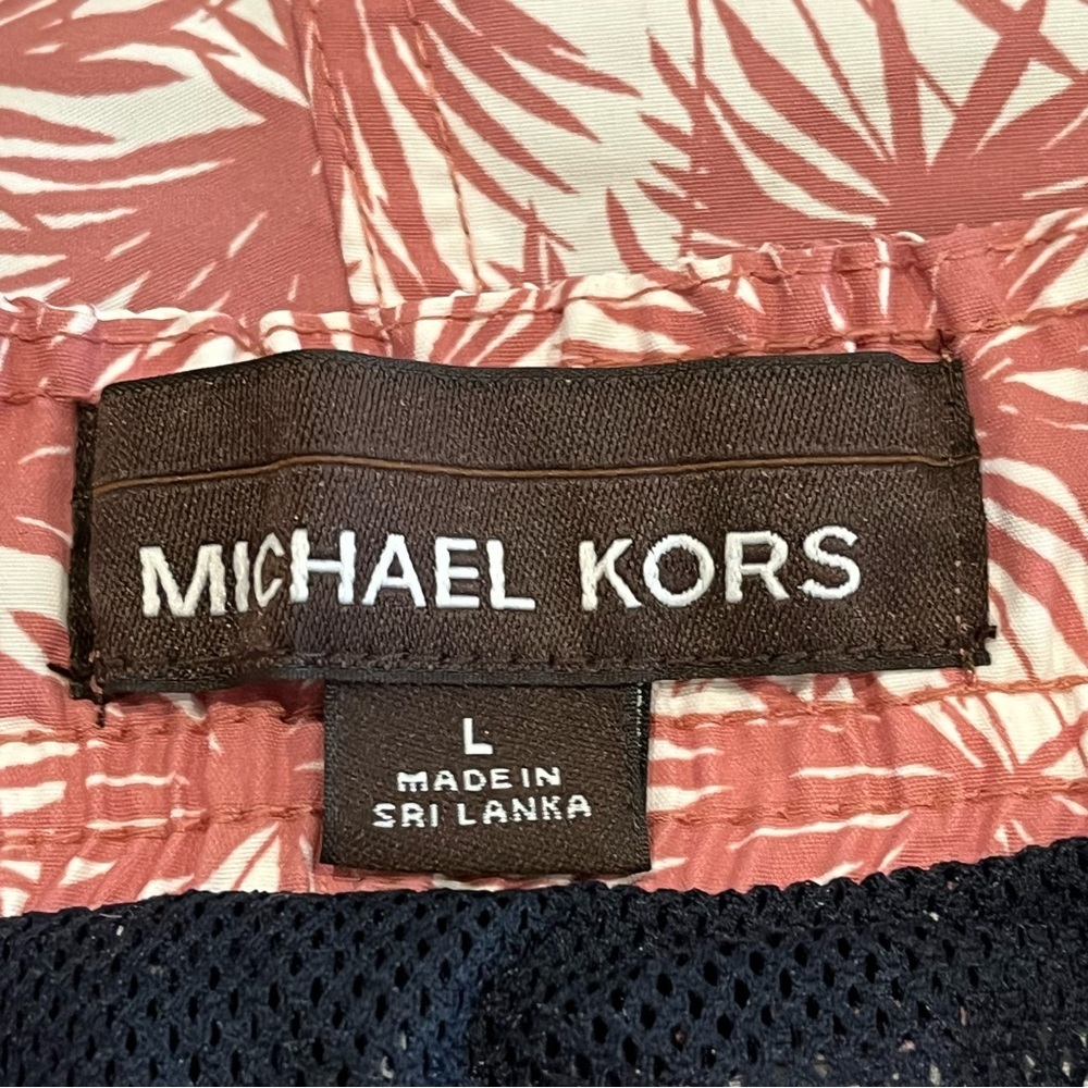 Michael Kors Palm Tree Swim Trunks in Dusty Rose - Size Large - Picture 4 of 16